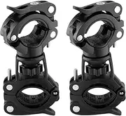 ROCKBROS Bike Flashlight Mount 360 Degree Rotation Bike Light Holder 2 Pack Multifunctional Cycling Bicycle Clip Torch Light Mounting Bracket