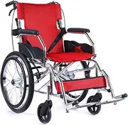 Wheelchair Fashion Lightweight Sport Wheelchair Aluminium Alloy Transport Wheelchair with Adjustable Pedal Folding Wheelchair for Senior, Support 220 Lb Wheelchair Gift