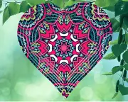 10" Mandala Heart Shaped Hanging Wind Spinner Yard Decor Kinetic hrtws003