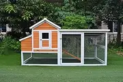 Large Chicken Coop Rabbit Hutch Guinea Pig Ferret Cage Hen House with Nesting Box