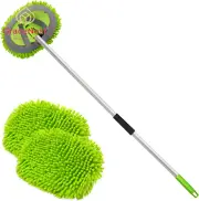 62" Microfiber Car Wash Brush Mop Kit w/ Long Handle & Chenille Head