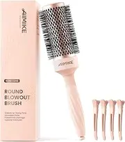 AIMIKE Rose Luxe Round Brush - Nano Thermal Ceramic Tech, Medium Barrel for Blow Out, Curling, Styling and Shine, 43 mm/ 1.7 Inch with 4 Clips