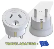 Travel Adapter Power Socket to Plug Australia AU To Europe Bali Tahiti Noumea