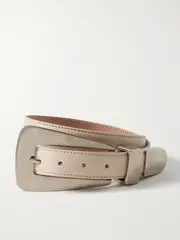 [KHAITE] KHAITE - Lucca Textured-leather Belt - Ivory - 80 80 Ivory
