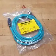 Turck RJ45 FKFDD 441-2M Cordset, Double Ended, 4 Pin Ethernet, M12 EuroFast, 2M