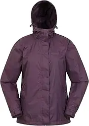 [Mountain Warehouse] Torrent Womens Waterproof Jacket - Ladies Raincoat, Lightweight Coat, Fully Taped Seams, 2 Zipped Pockets Cagoule - For Travelling, Camping, Outdoors Dark Purple Women's Size 12,