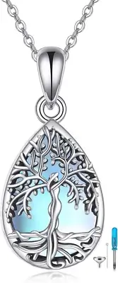 Tree of Life Urn Necklace for Ashes Sterling Silver Cremation Keepsake Jewelry