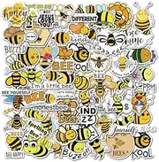 50Pcs Cute Bee Stickers, Lovely Honey Aesthetic Vinyl Stickers for Laptop, Waterr Bottles, Phone, Notebook, Waterproof Decal Stickers for Kids Girl (Bees)