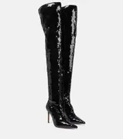 [Alexandre Vauthier] Alexandre Vauthier Elixir sequined over-the-knee boots AU 4 black