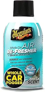 Meguiar's Whole Car Air Freshener Scent Spray - Air Re-Fresher with New Car Scent - Odor Eliminator to Eliminate Strong Unpleasant Vehicle Odors - Advanced Re-Fresher Technology - 57 g