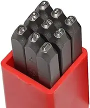 Edward Tools Steel Number Stamps 3mm - Harden - 0 to 9 - for Marking Wood or Metal - Heavy Duty Chrome Vanadium - Included Carrying Case