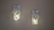 Rustic Hanging Mason Jar Sconce with Led Fairy lights