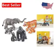 Jumbo Jungle Animals Set with Momma & Baby Pairs - Perfect for Imaginative Play