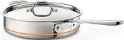 All-Clad 6403 SS Copper Core 5-Ply Bonded Dishwasher Safe Saute Pan with Lid/Cookware, 3-Quart, Silver