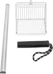 Cat Litter Scoop, Stainless Steel Cat Litter Shovel Long Handle Cat Scooper Ergonomic Grip Kitty Metal Scooper for Pet Beaches Litter Boxes (Black)