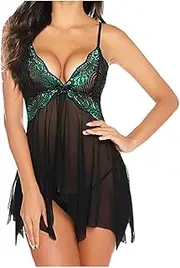 [Generic] Gags for Women Submissive V Sleepwear Strap Women Floral Lingerie Lace Neck Chemise Lingerie Sexy Aprons for Women Lingerie