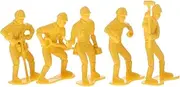 Generic 45pcs Micro Landscape Ornament Engineering Workers Model Kit Engineering Men Model Workers Figurines Standing Tiny People with Tool Engineering Doll Plastic Yellow