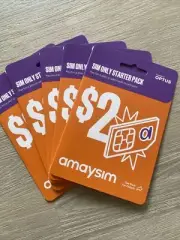 5 (Five) Amaysim Multi Fit Sim Cards Optus 4G Plus Network 3-in-1 NEW