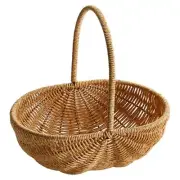 Wicker Basket with Handle Wicker Basket Wedding Flower Girl Basket Picnic,8762