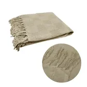 Checkerboard 100% Cotton Texture Fringe Throw Rug 125 x 150 cm