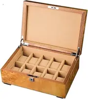 [CFZSALK] Watch Box Watch Holder Watch Storage Watch Box Organizer Case 10 Slots Watch Display Case Wood Watch Case For Men Women Watch Case (Color : Onecolor) KeYJ