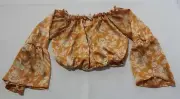 Peach Love Women's Floral Dreaming of Spring Cropped Blouse CL8 Orange Medium