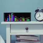 LED Music Spectrum Electronic Clock Voice Controlled Rhythm Light 16x24 New