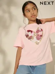 Pink Sequin Heart Print T-Shirt (3-16yrs) (AK7098) | $22 - $33