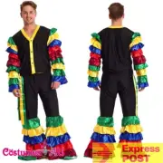 Mens Latin Rumba Costume Samba Carnival Flamenco Adult Spanish Mexican Outfits