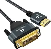 4K HDMI to DVI Cable 3M, Gold-Plated & Braided DVI to HDMI Cable Bi Directional Compatible with Projector, Laptop, TV, PC, DVD Player