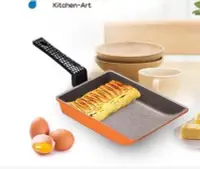 在飛比找Yahoo!奇摩拍賣優惠-大尺寸韓國進口Kitchen Art 亮麗橘鈦晶石玉子燒鍋/
