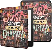 Case for 6.8" Kindle Paperwhite (11th Generation-2021) and Kindle Paperwhite Signature Edition, Premium PU Leather Folio Cover with Auto Wake/Sleep, Just One More Chapter