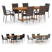Garden Dining Set 7 Piece Poly Rattan Outdoor Patio Seat Multi Colours vidaXL