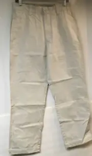 Geoffrey Beene Stone Khaki Cotton Pants Flat Front Classic Straight Mens 32 X 30