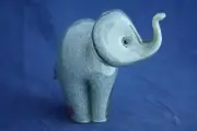 LANGHAM GLASS CRYSTAL HAND MADE MEDIUM GREY ELEPHANT FIGURE BRAND NEW / BOXED