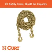 20' Transport Binder Safety Chain with 2 Clevis Hooks (26,400 lbs, Yellow Zinc)
