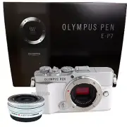 New OLYMPUS PEN E-P7 Mirrorless WHITE Camera + 14-42mm EZ Lens Micro 4/3 Mount