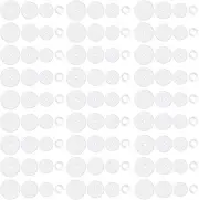 [Giantree] 100 Pcs Clear Piercing Disc for Piercing Bump, 3/5/7/9 mm Clear Silicone Earrings Backs Plastic Disc Pads Stabilizer Earlobe Support Patches Earring Backs Earring Supports for Heavy Earrings
