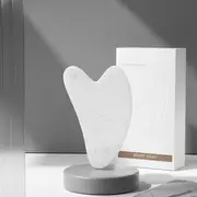 Fondes - Resin Face Massage Roller / Gua Sha Scraper / Set With English Instructions - Box Set - Heart - White - One Size
