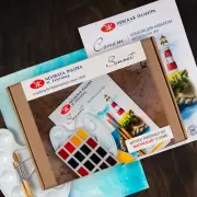 Watercolor Paint GIFT Kit Set SONNET® 16 colors 2.5ml Palette Pad Brushes RUSSIA