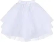 [TiaoBug] Girls 3 Layers Net Petticoat Underskirt Crinoline Slip for Flower Girls Wedding Dress