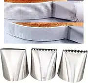 Cake Decorating Tips, Set of 3 Leaves Flower Grass Nozzles Stainless Steel Icing Pipe Nozzles for Cake Decorating Pastry Fondant Tools (Large)
