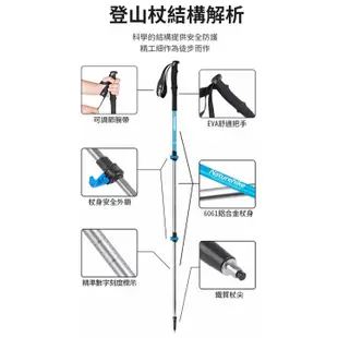 Naturehike ST01長手把6061鋁合金三節外鎖登山杖 附杖尖保護套 軍綠