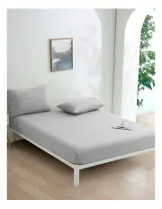 [Dreamaker] Micro Flannel Combo Fitted Sheet Set in Silver