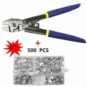 Stainless Steel Fishing Crimper Pliers Tools Kit Terminal Crimping Sleeve Tackle