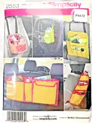 Simplicity Sewing Pattern OS 2553 Organizers for your Car. FRONT AND BACK