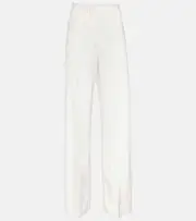 [Victoria Beckham] Victoria Beckham Pleated high-rise wide-leg pants AU 14 white