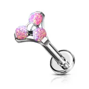 Piercing Labret Ear Triangle Opalite Pink