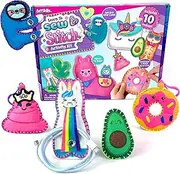 ArtSkills Learn to Sew & Stitch Arts and Crafts Kit, Beginner Sewing Kit for Kids with 10 Sewing Projects