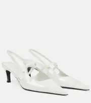 [Toteme] Toteme Sharp 50 patent leather slingback pumps AU 10 white